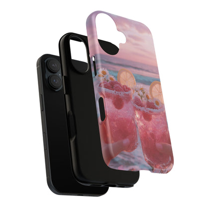 Pink Sunset Cocktail Phone Case — Beach Drink Protective Cover