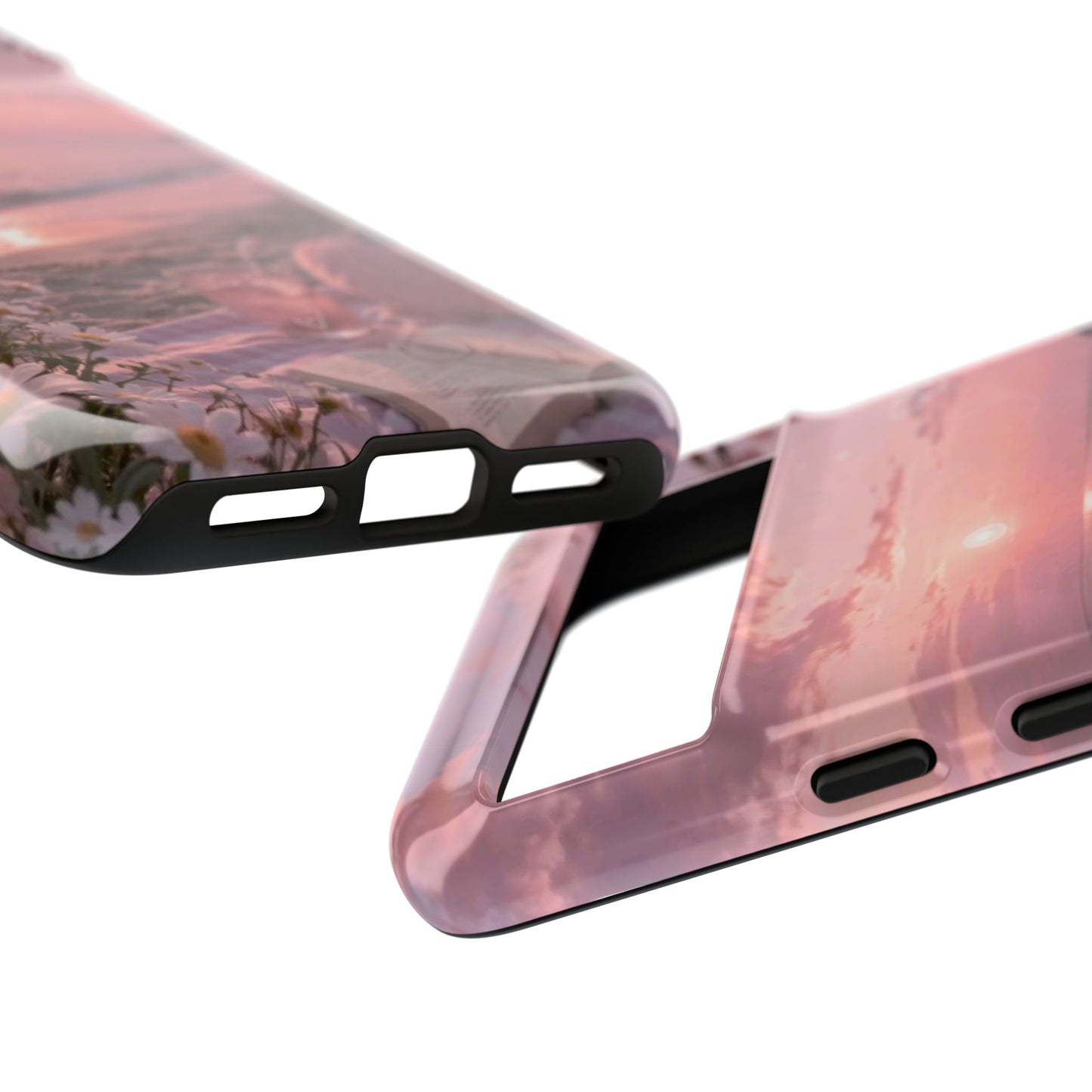 Pink Sunset Beach Phone Case "Romantic Seaside"