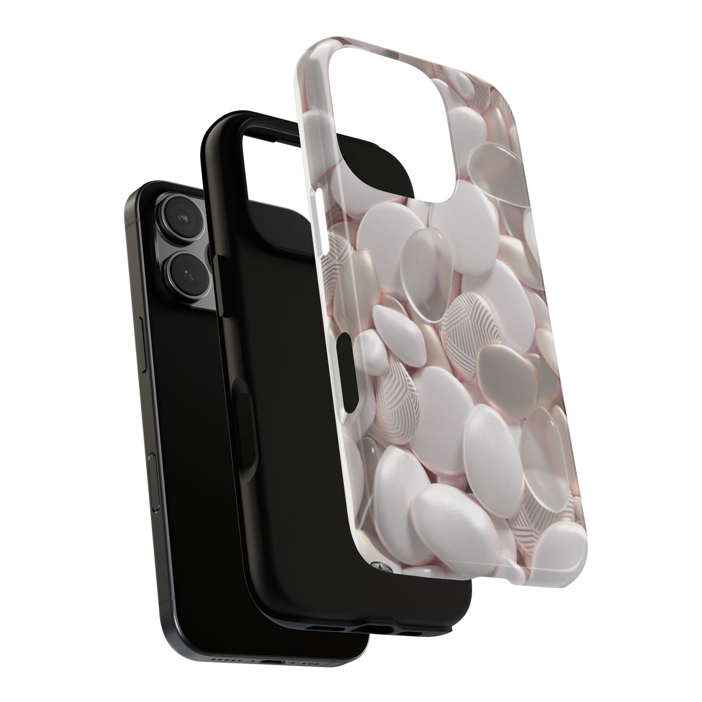 Phone Case – Soft Pink Pebble Pattern Protective Tough Case