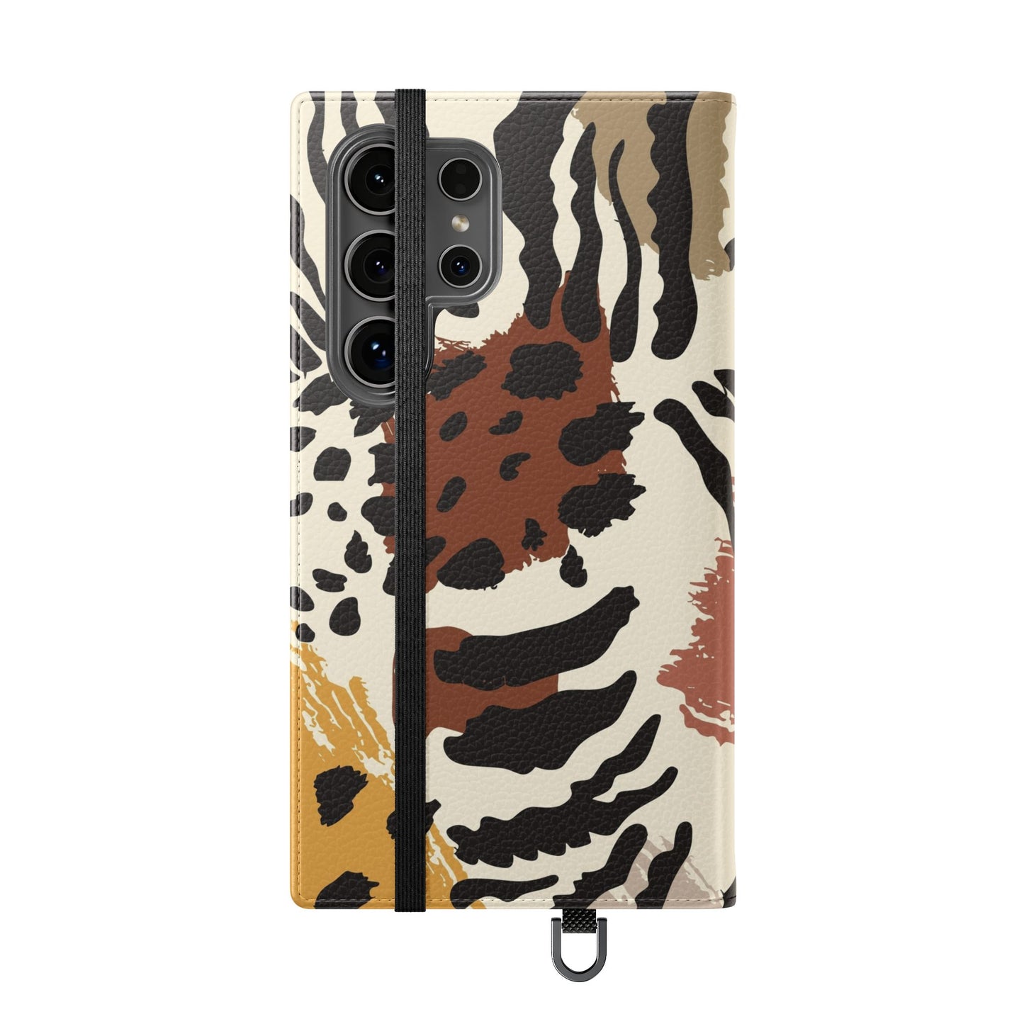 Leopard Patchwork Flip Wallet Case with Card Slots