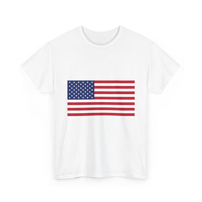 T-Shirt — American Flag Front & World Cup Trophy Back Patriotic Soccer Tee