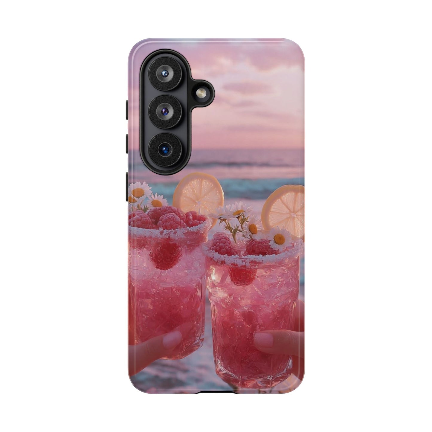Pink Sunset Cocktail Phone Case — Beach Drink Protective Cover