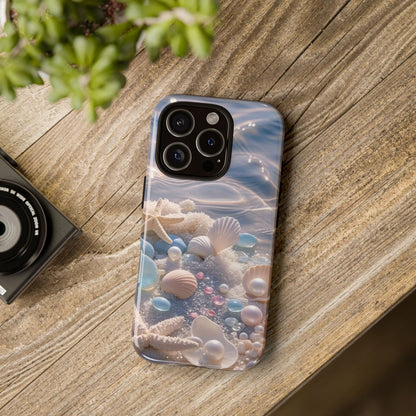 Seashell Pearl Phone Case — Pastel Beach Protective Tough Case