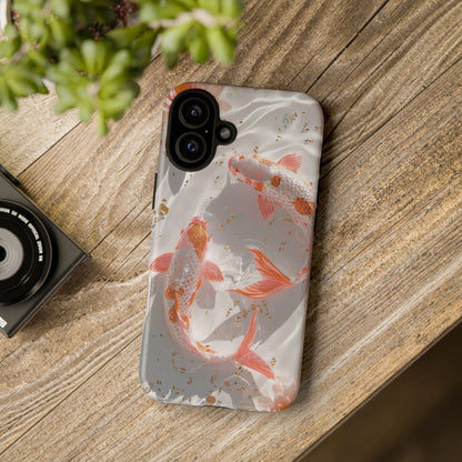 Koi Fish Phone Case "Serene Gold Fleck Watercolor"