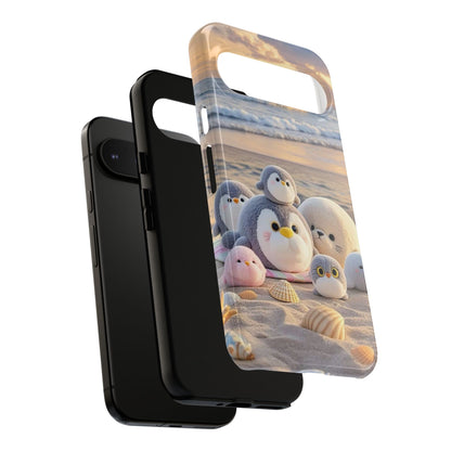 Cute Plush Penguins Beach Phone Case