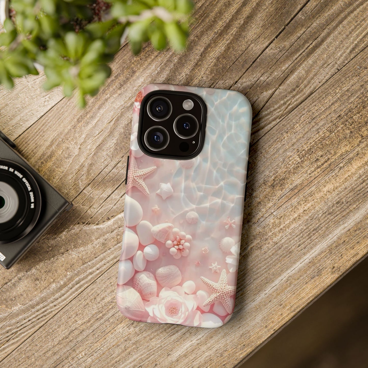 Phone Case — Pink Seashell Starfish Beach Waterproof Design