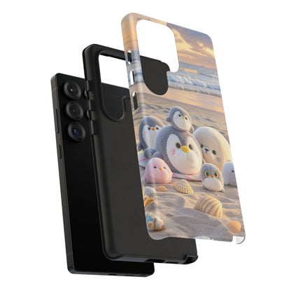 Cute Plush Penguins Beach Phone Case