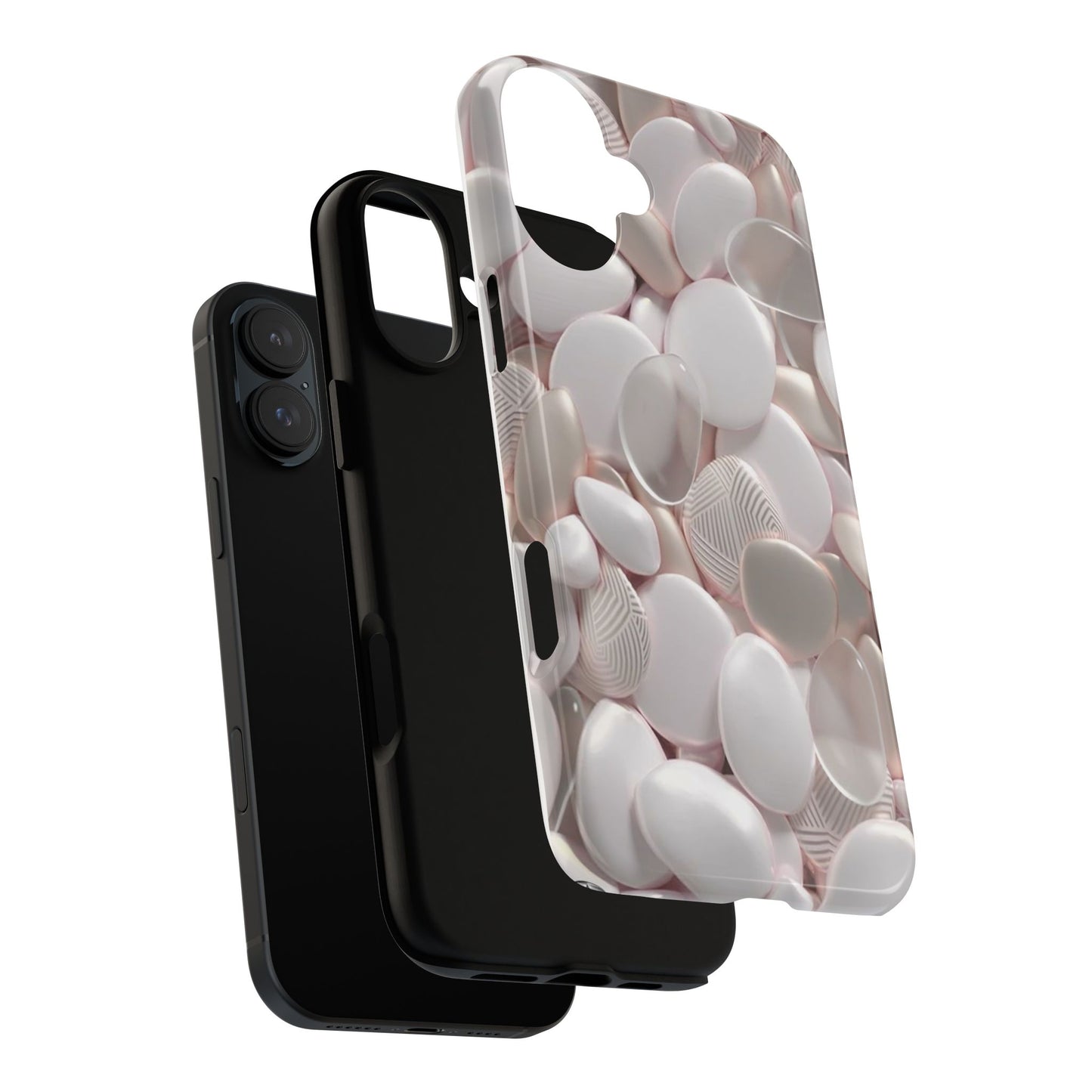 Phone Case – Soft Pink Pebble Pattern Protective Tough Case