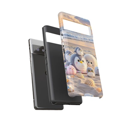 Cute Plush Penguins Beach Phone Case