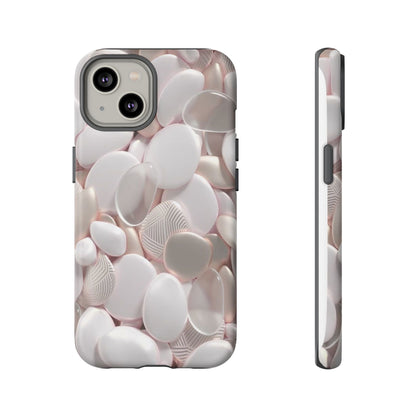 Phone Case – Soft Pink Pebble Pattern Protective Tough Case