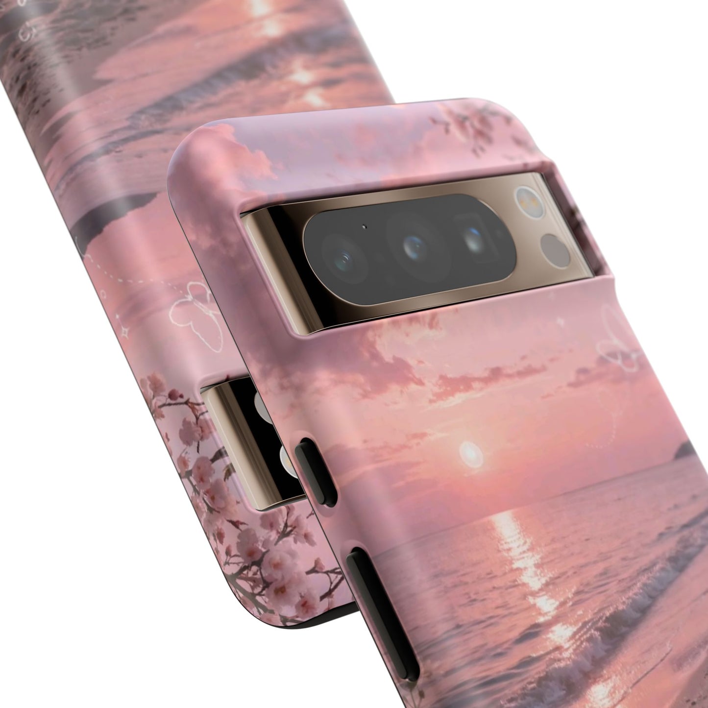 Pink Sunset Beach Phone Case "Romantic Seaside"
