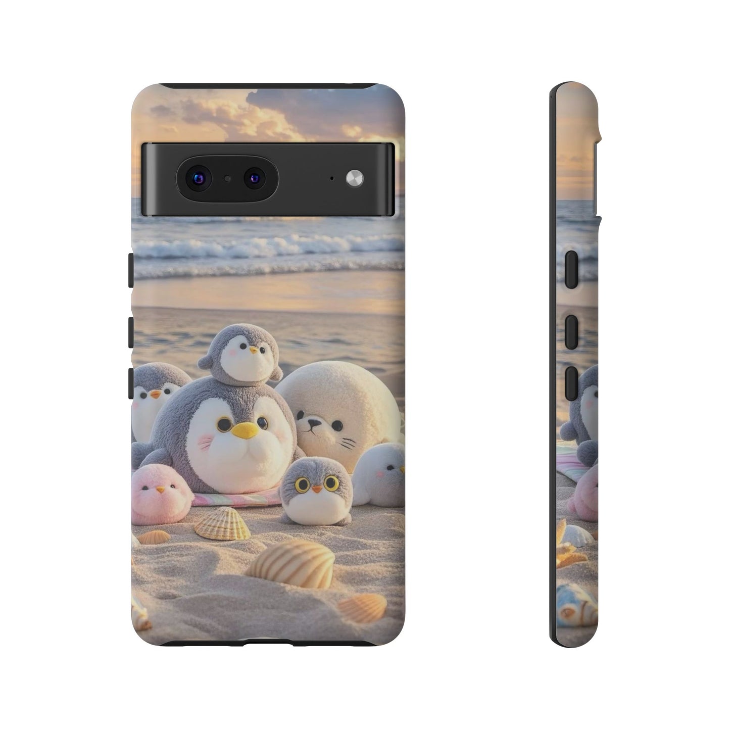 Cute Plush Penguins Beach Phone Case