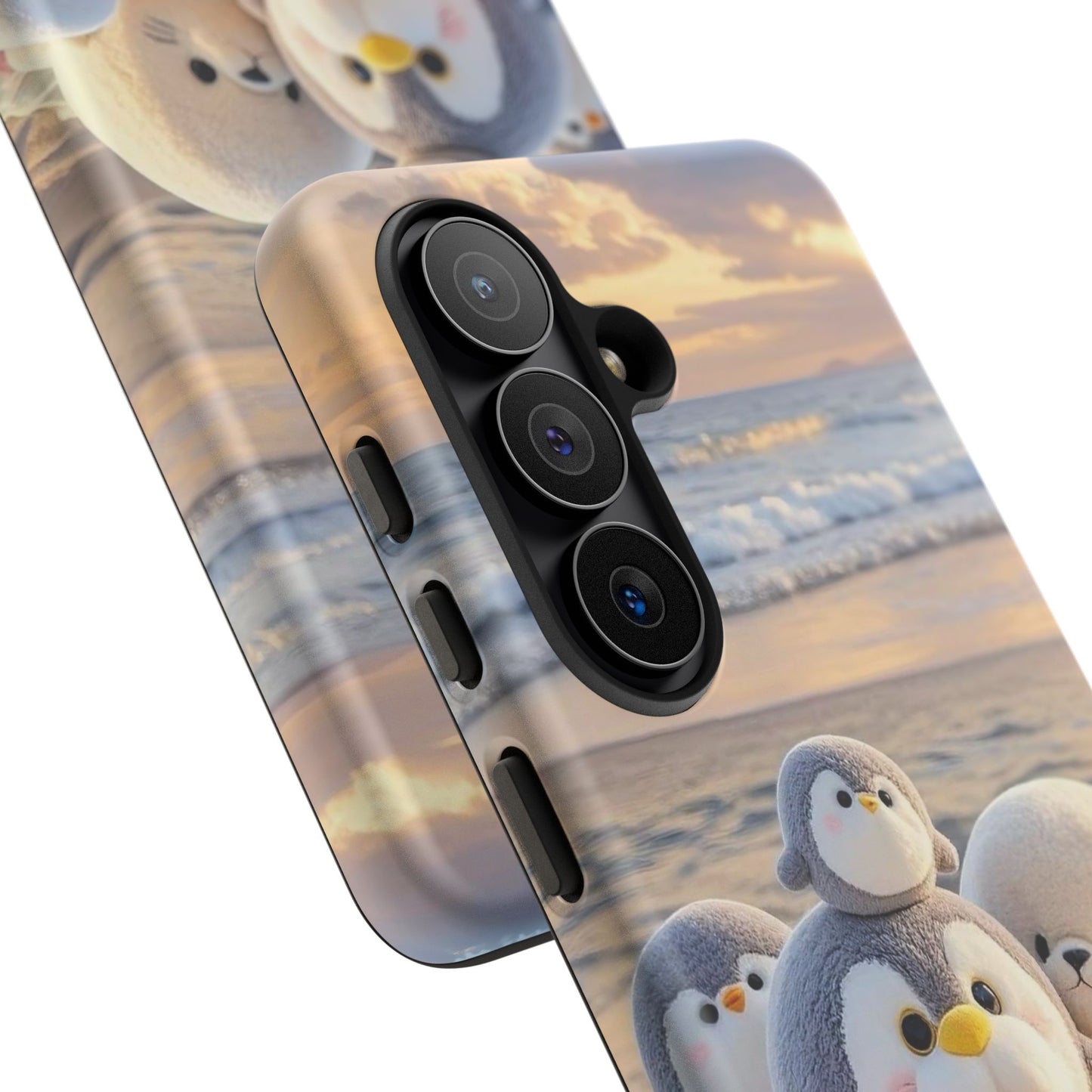 Cute Plush Penguins Beach Phone Case