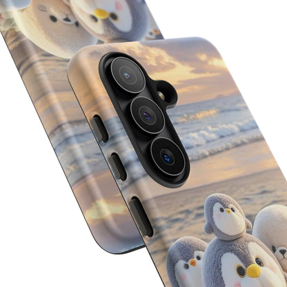 Cute Plush Penguins Beach Phone Case