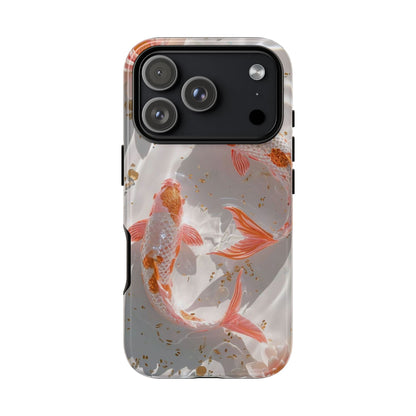 Koi Fish Phone Case "Serene Gold Fleck Watercolor"