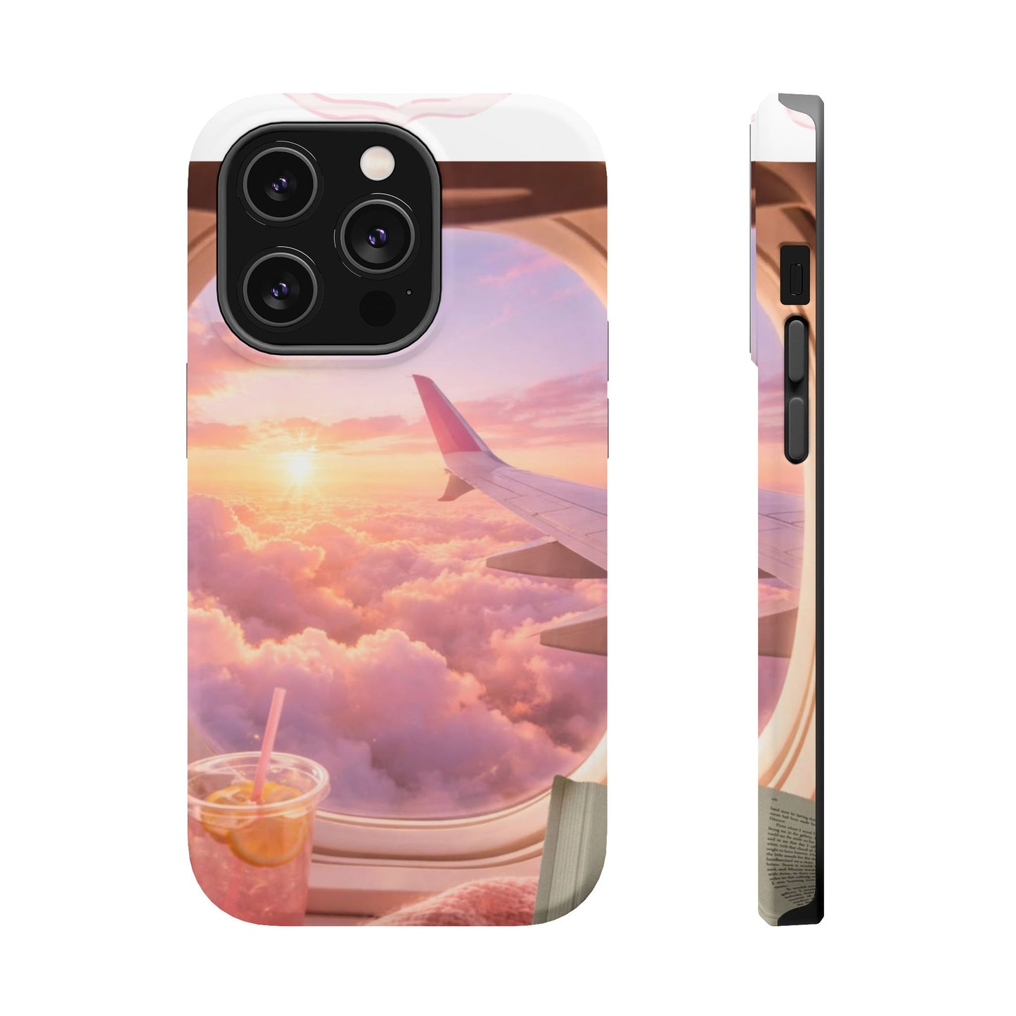 iPhone Magnetic Case "Airplane Window Sunset Travel"