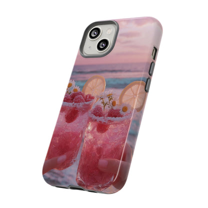 Pink Sunset Cocktail Phone Case — Beach Drink Protective Cover
