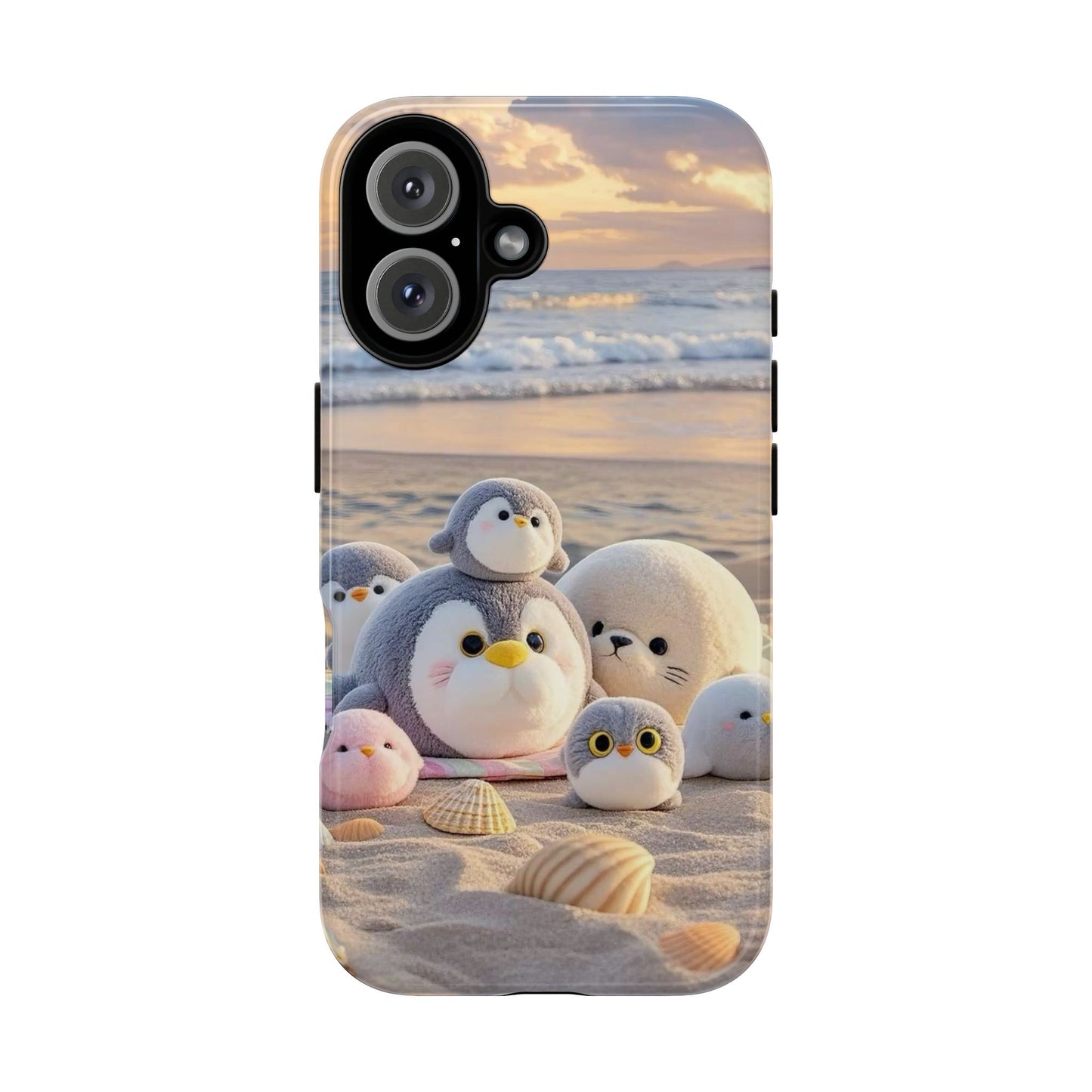 Cute Plush Penguins Beach Phone Case