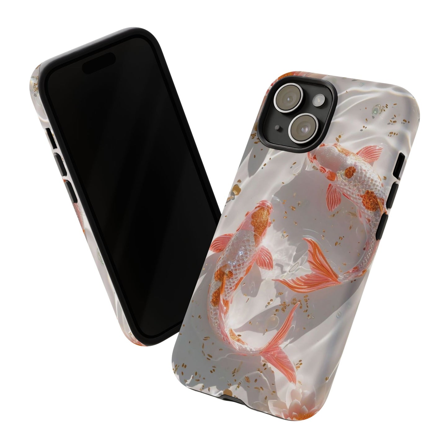 Koi Fish Phone Case "Serene Gold Fleck Watercolor"