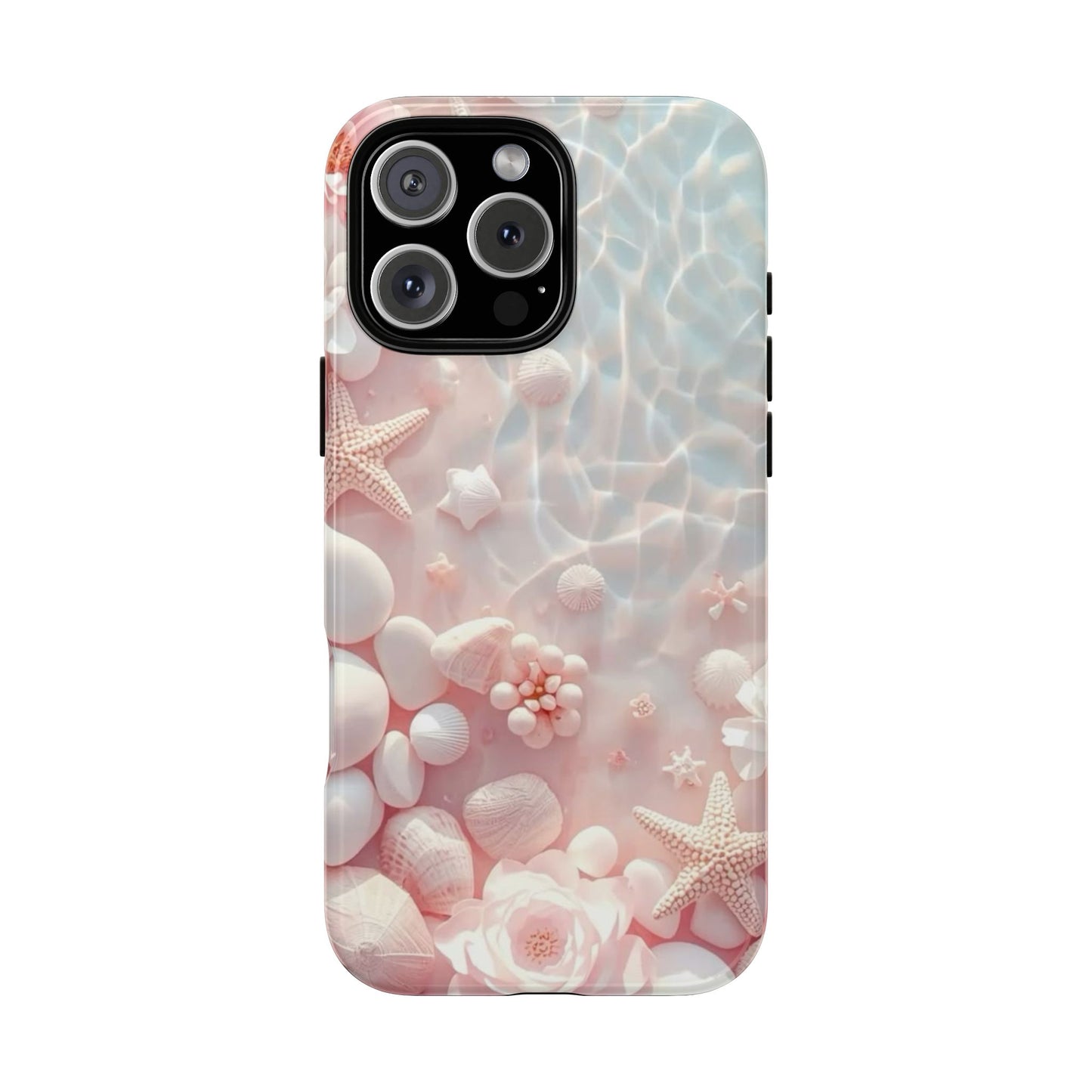Phone Case — Pink Seashell Starfish Beach Waterproof Design