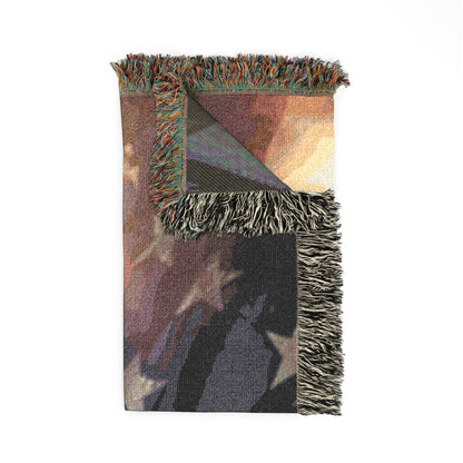Patriotic Eagle Woven Blanket — American Flag Throw