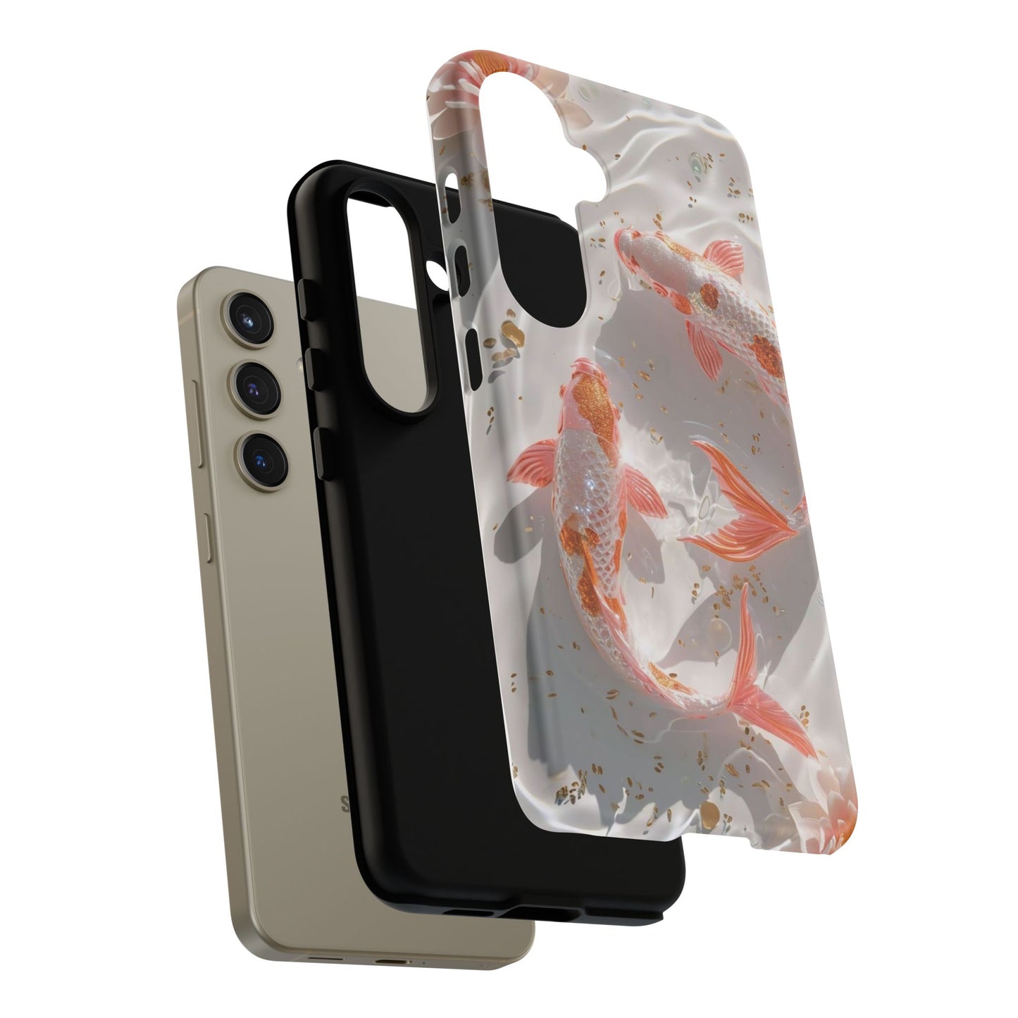 Koi Fish Phone Case "Serene Gold Fleck Watercolor"