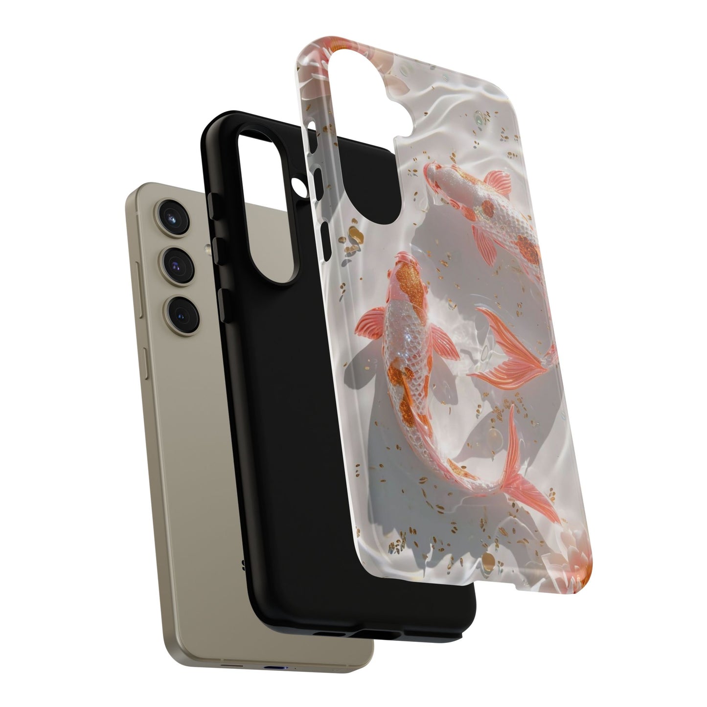 Koi Fish Phone Case "Serene Gold Fleck Watercolor"