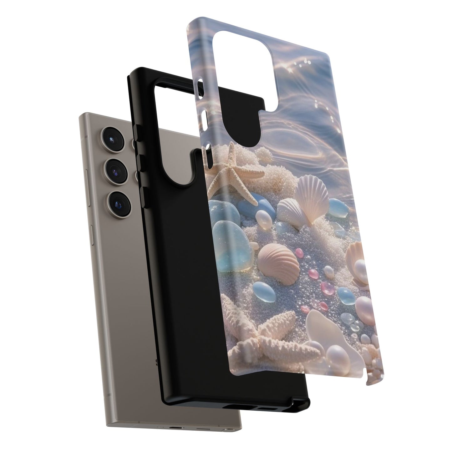 Tough Cases — Pastel Seashell Phone Case (Beach Shells, Pearls & Starfish)