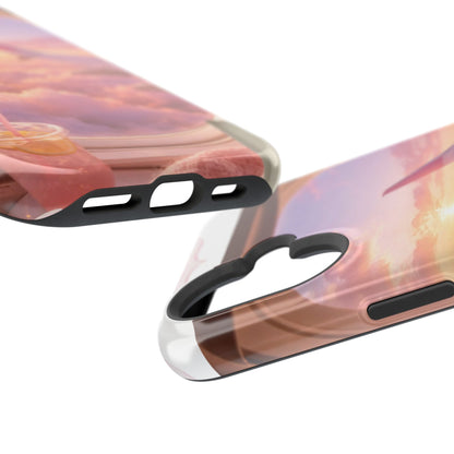 iPhone Magnetic Case "Airplane Window Sunset Travel"