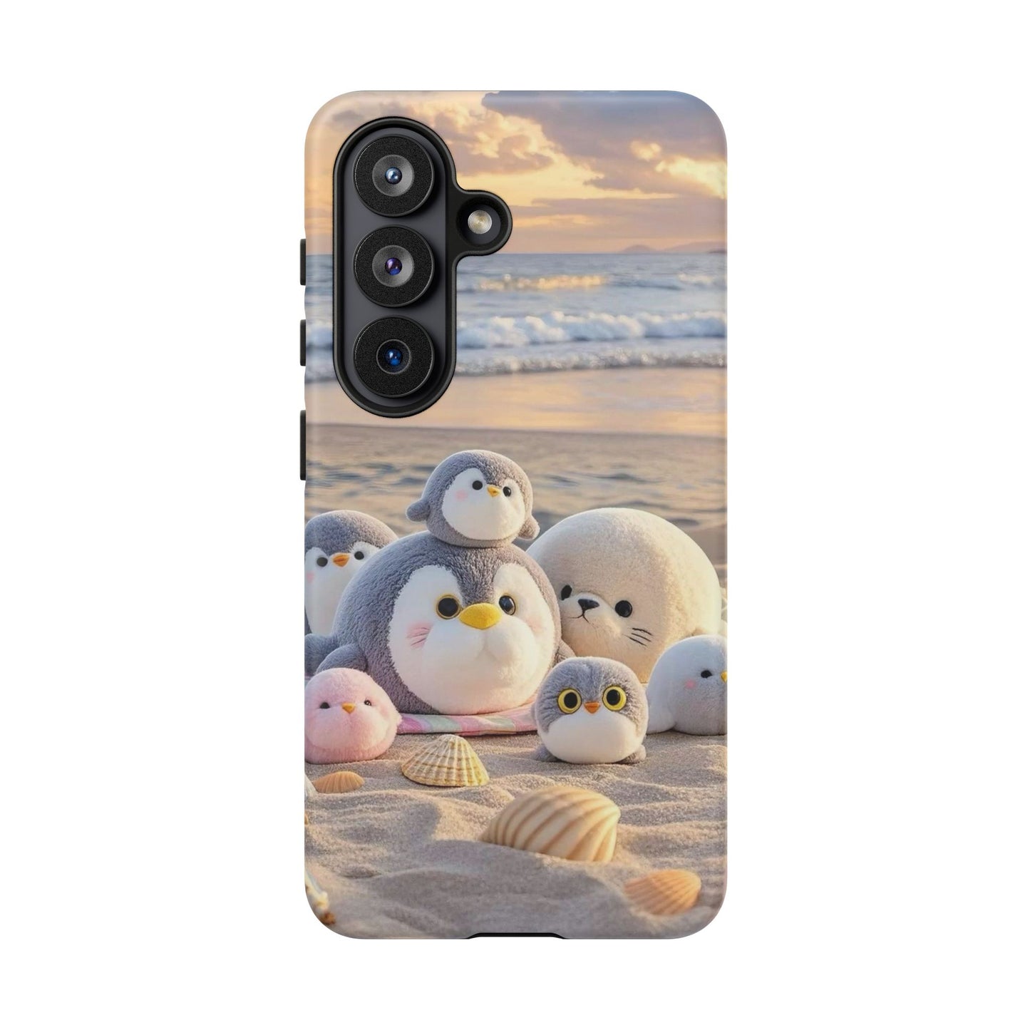 Cute Plush Penguins Beach Phone Case