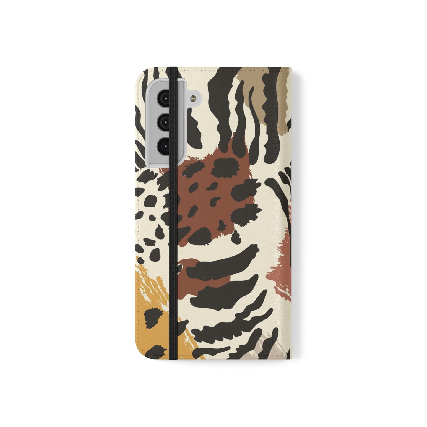 Leopard Patchwork Flip Wallet Case with Card Slots