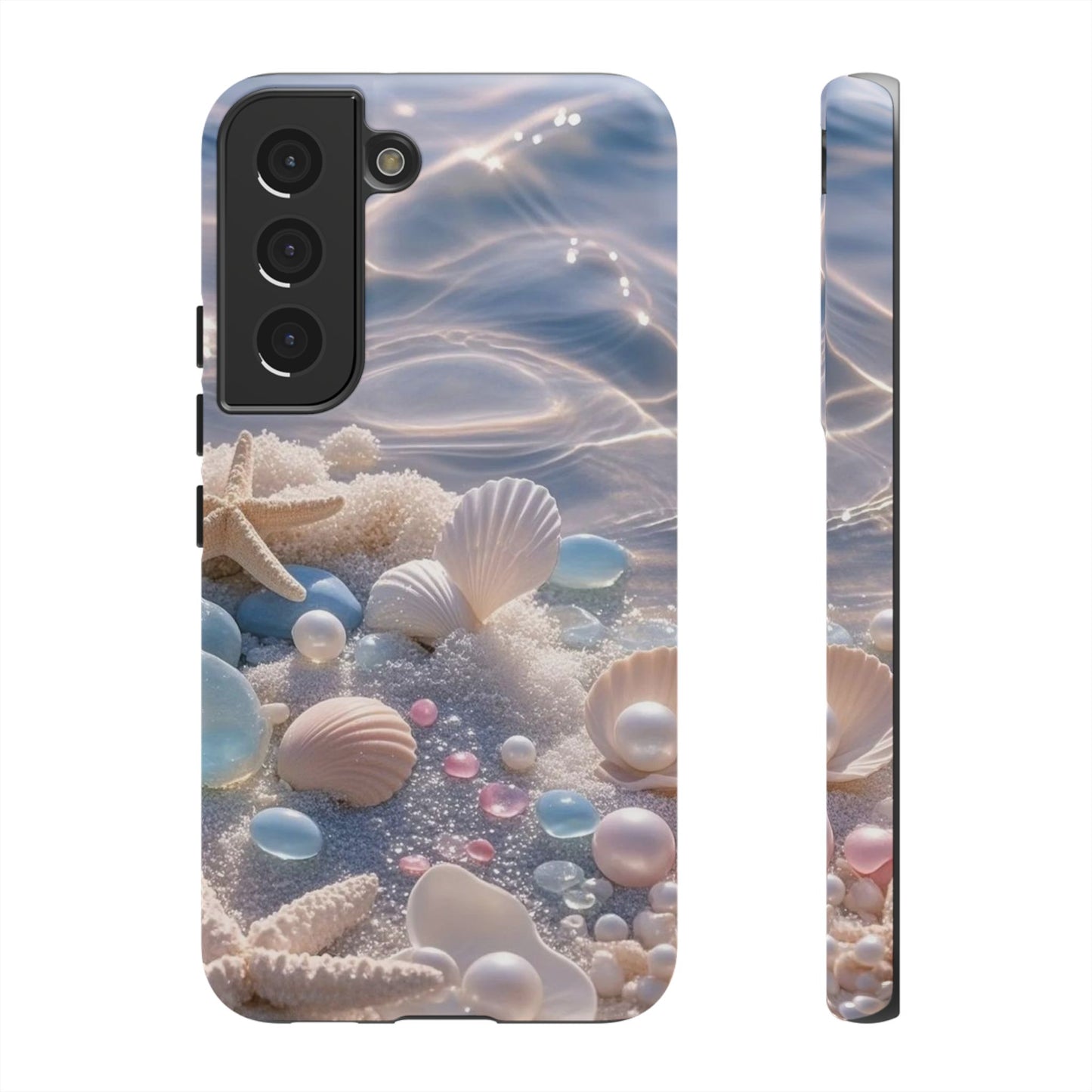 Tough Cases — Pastel Seashell Phone Case (Beach Shells, Pearls & Starfish)