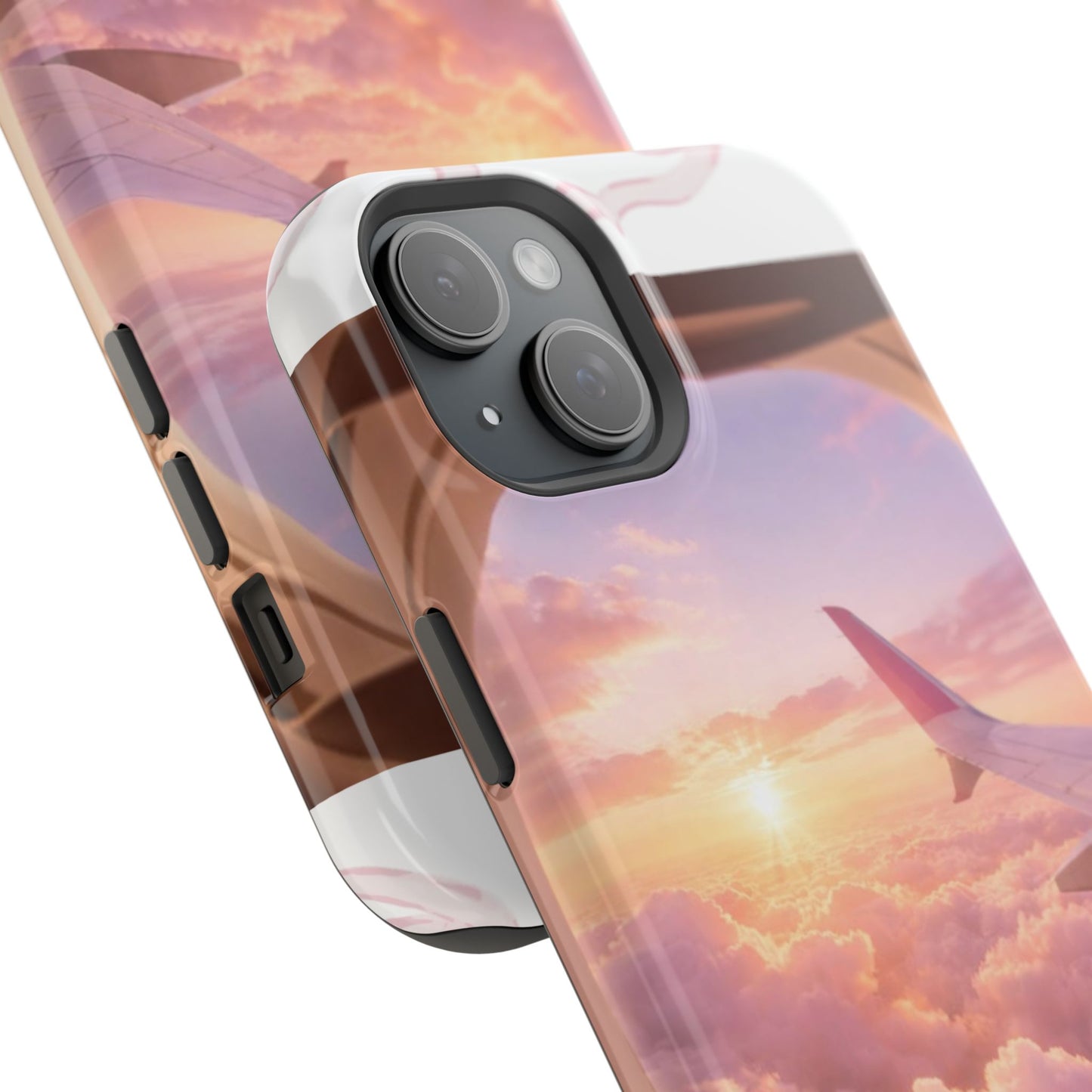 iPhone Magnetic Case "Airplane Window Sunset Travel"