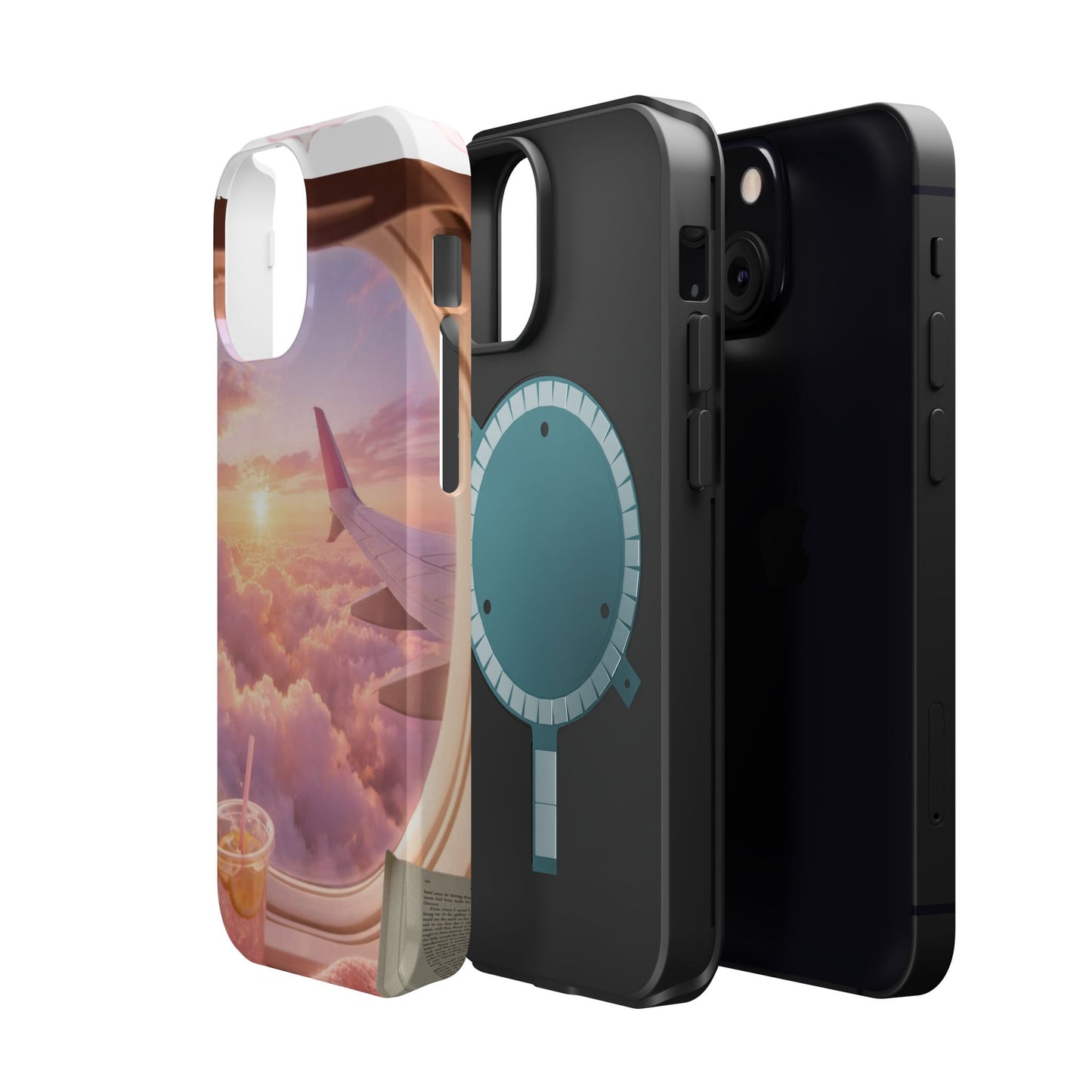 iPhone Magnetic Case "Airplane Window Sunset Travel"