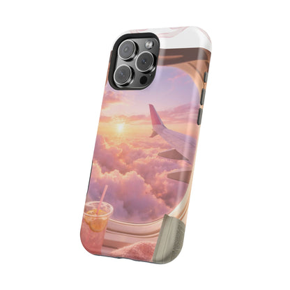 iPhone Magnetic Case "Airplane Window Sunset Travel"