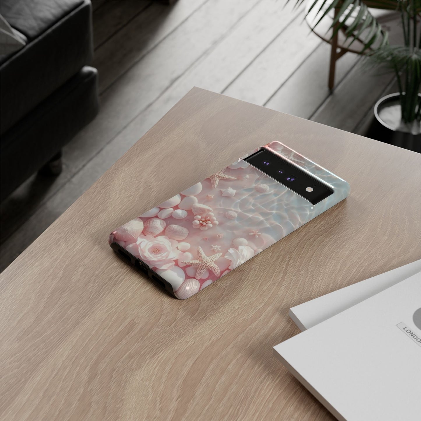 Phone Case — Pink Seashell Starfish Beach Waterproof Design