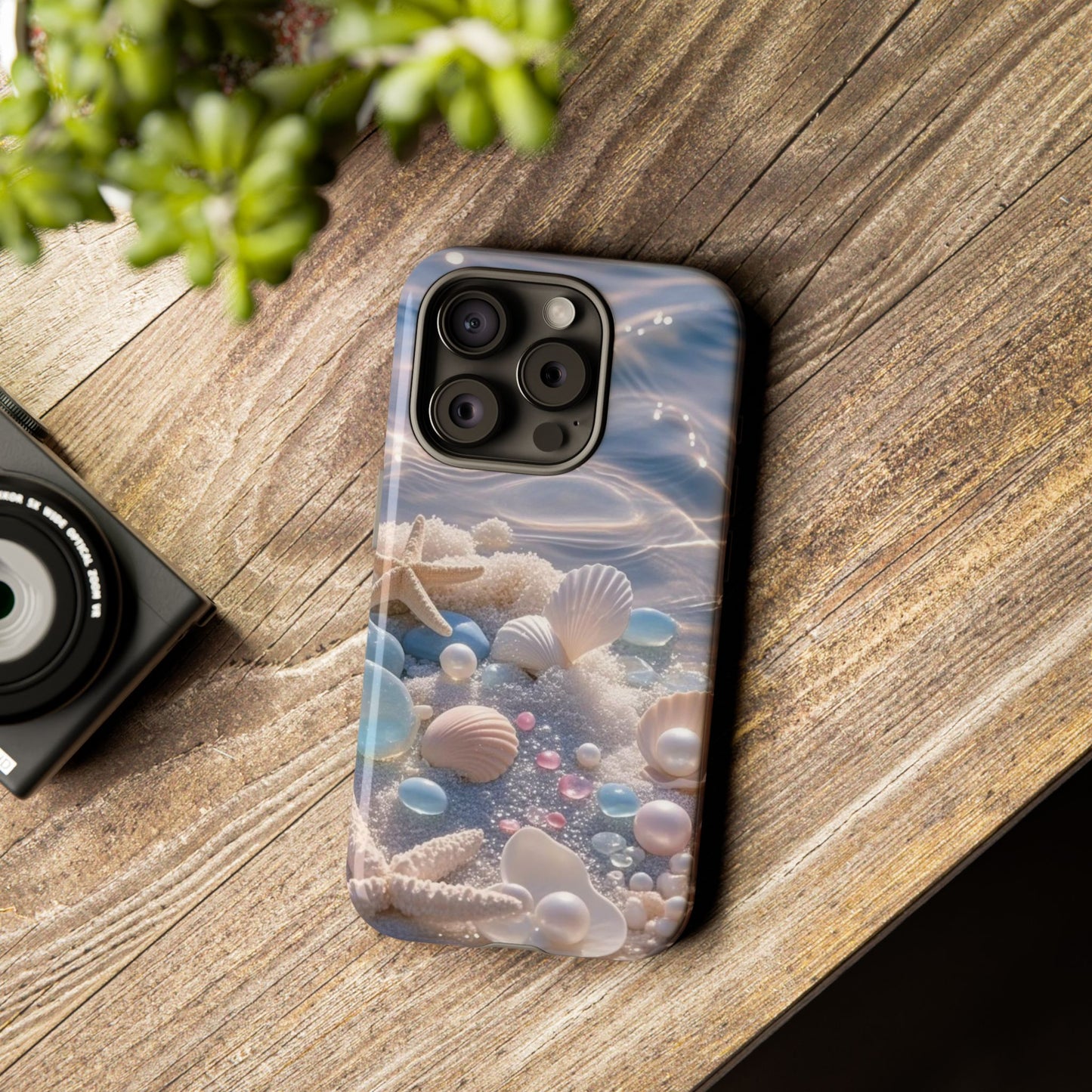Seashell Pearl Phone Case — Pastel Beach Protective Tough Case