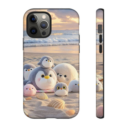 Cute Plush Penguins Beach Phone Case