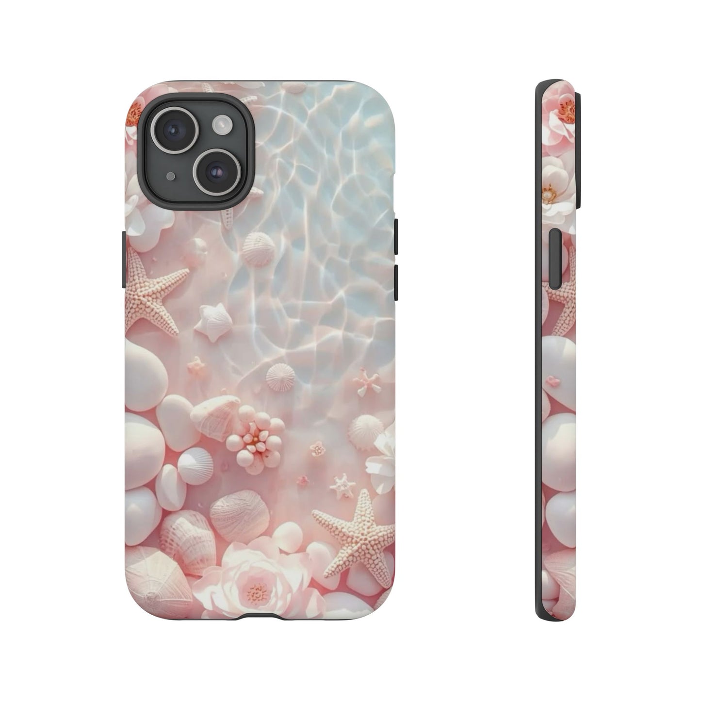 Phone Case — Pink Seashell Starfish Beach Waterproof Design