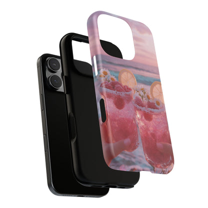 Pink Sunset Cocktail Phone Case — Beach Drink Protective Cover