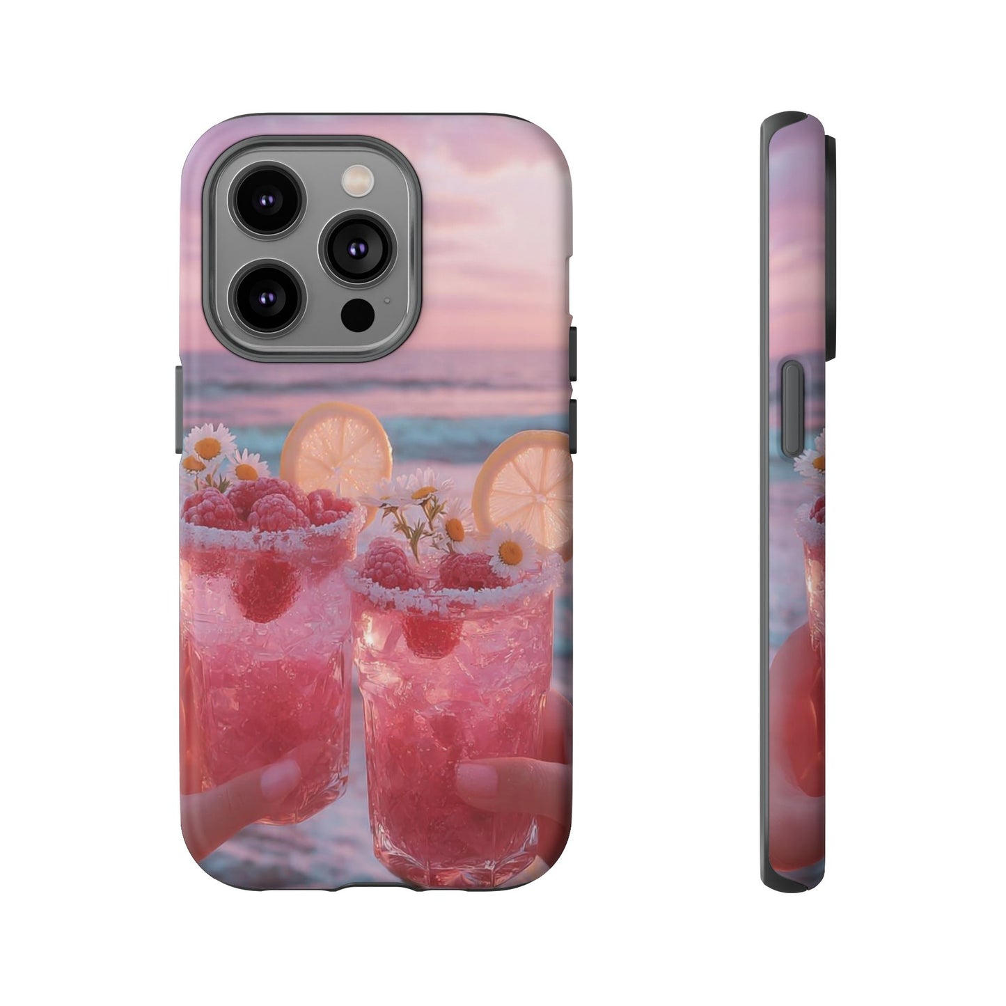 Pink Sunset Cocktail Phone Case — Beach Drink Protective Cover