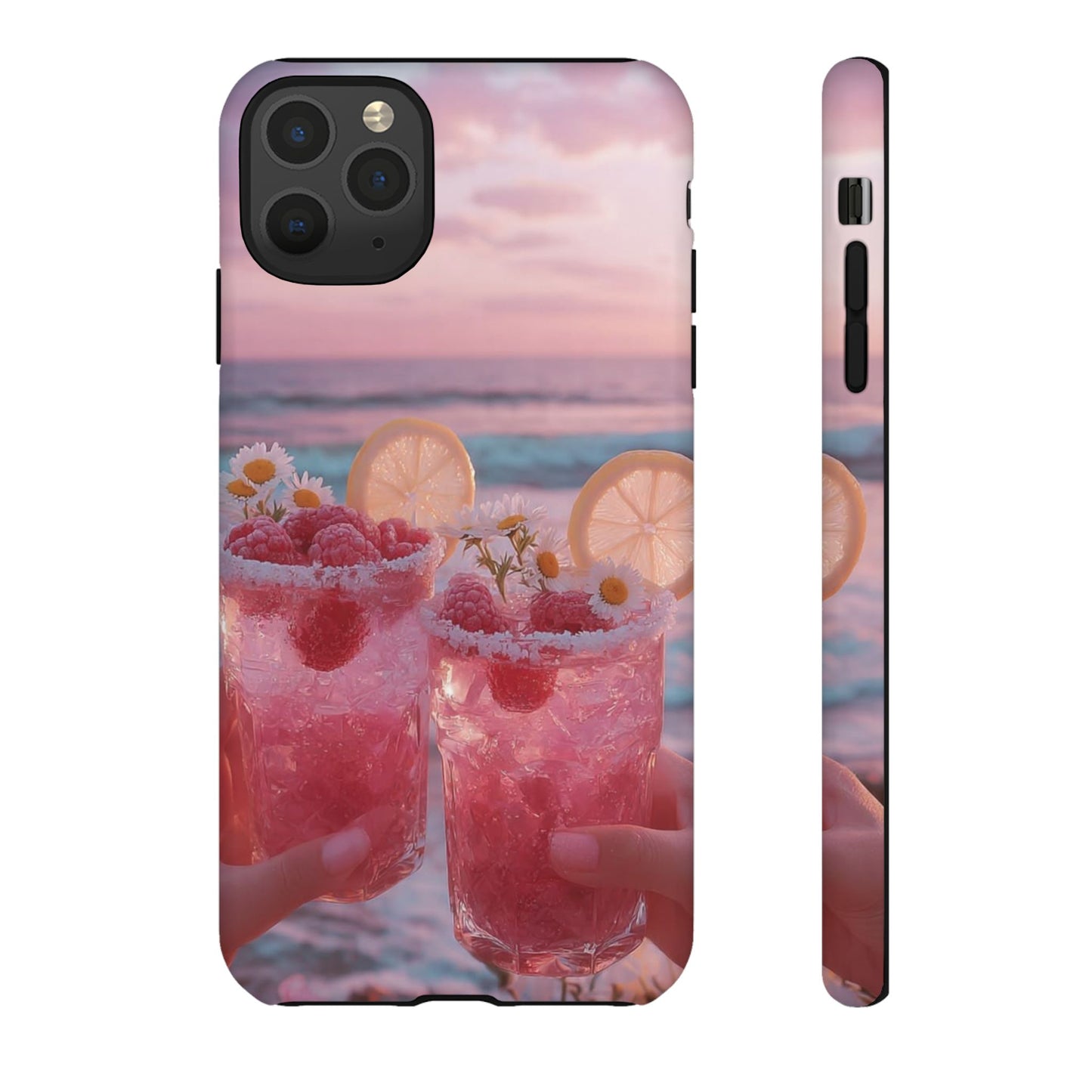 Pink Sunset Cocktail Phone Case — Beach Drink Protective Cover