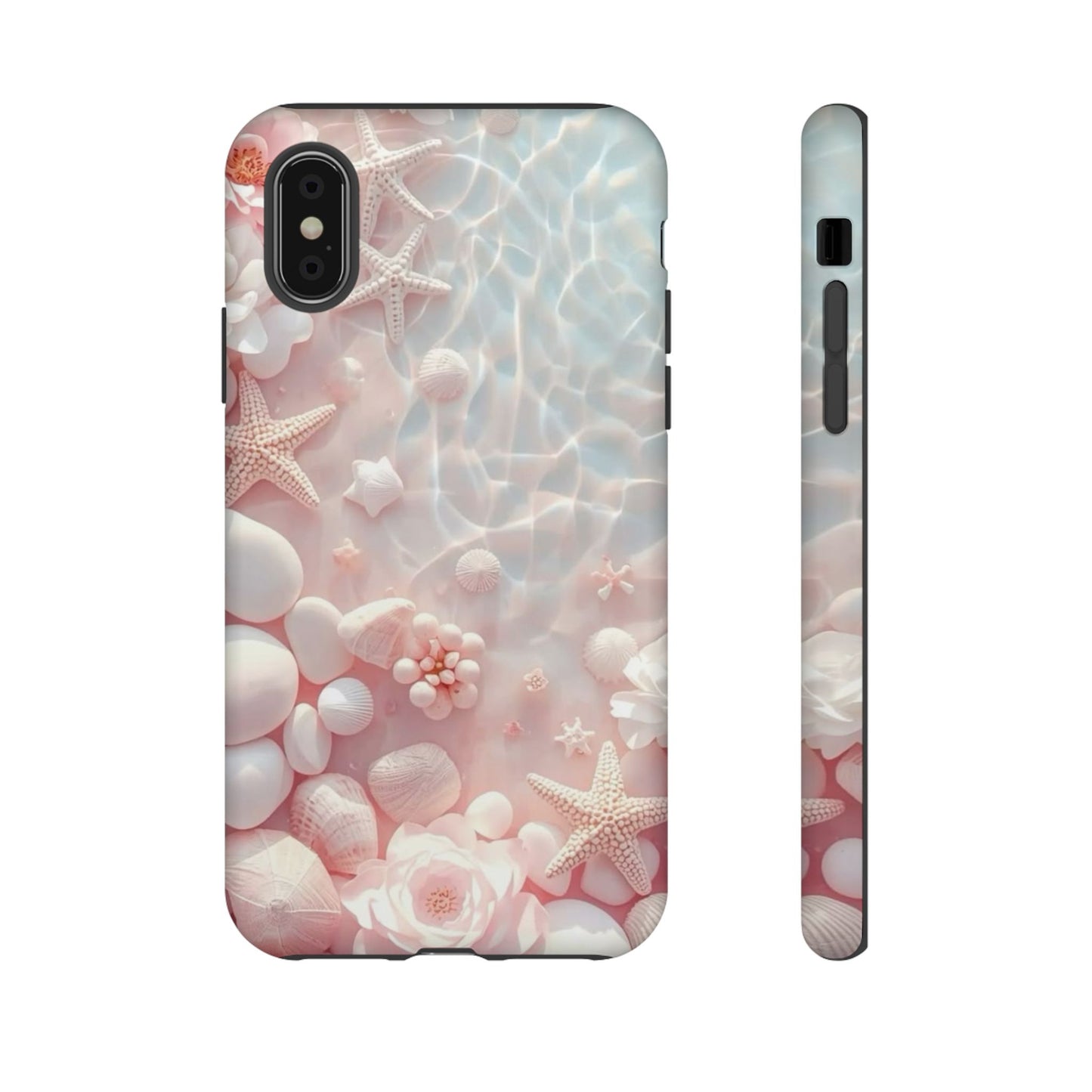 Phone Case — Pink Seashell Starfish Beach Waterproof Design