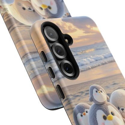 Cute Plush Penguins Beach Phone Case
