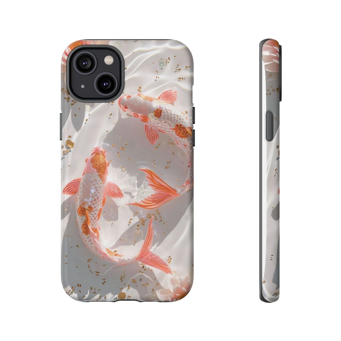 Koi Fish Phone Case "Serene Gold Fleck Watercolor"