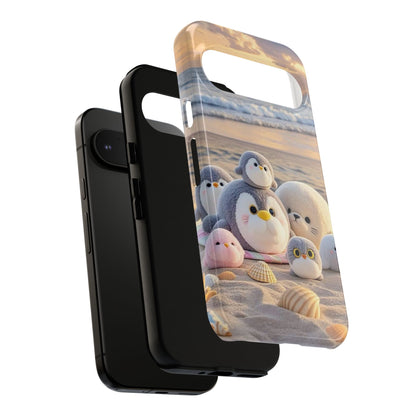 Cute Plush Penguins Beach Phone Case