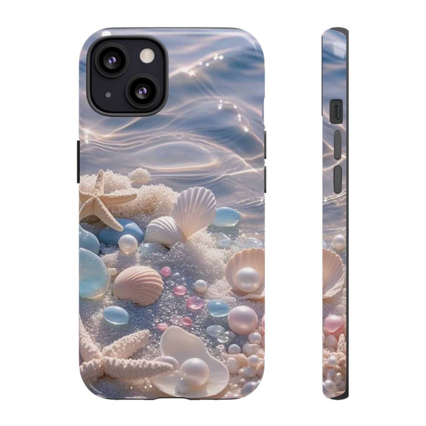 Seashell Pearl Phone Case — Pastel Beach Protective Tough Case