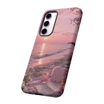 Pink Sunset Beach Phone Case "Romantic Coastal"