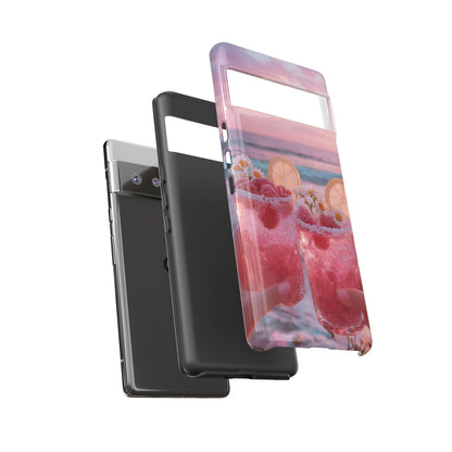 Pink Sunset Cocktail Phone Case — Beach Drink Protective Cover