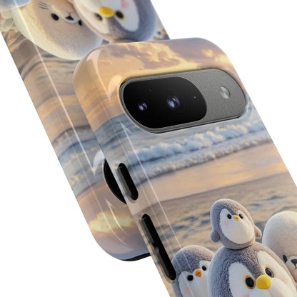 Cute Plush Penguins Beach Phone Case